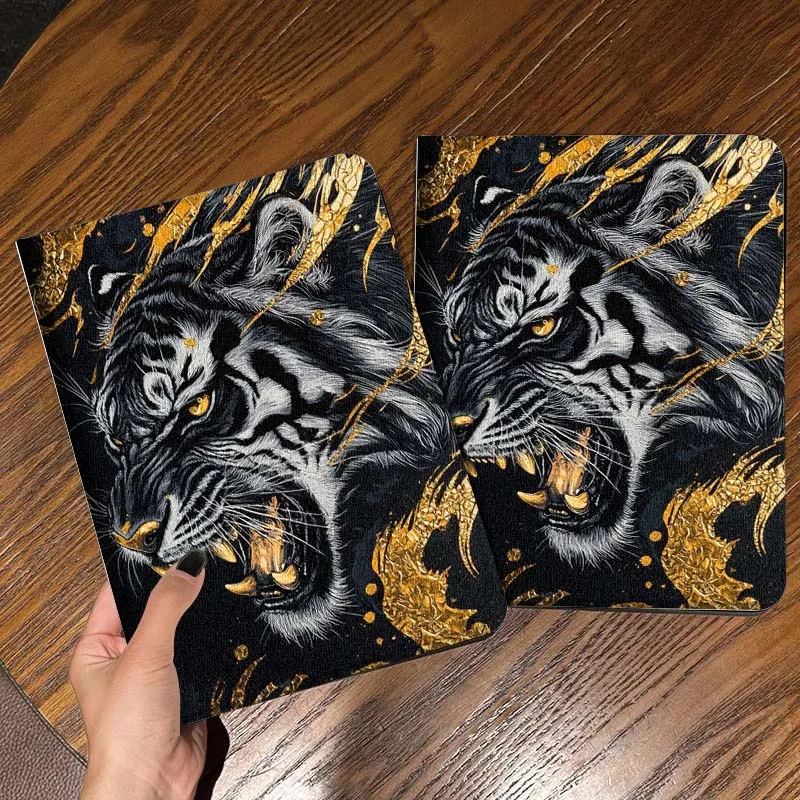 Fierce Tiger Flame Burst For iPad Pro Mini Air 1 2 3 4 5 6 7 10 11 th 8 9 gen 11 M4 M5 Foldable Tablet Case Cover