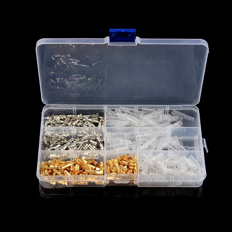 320PCS 4mm Car Auto Motorcycle Bullet Terminal Connectors Male Female Wire Crimp Connectors with Insulation Sheath