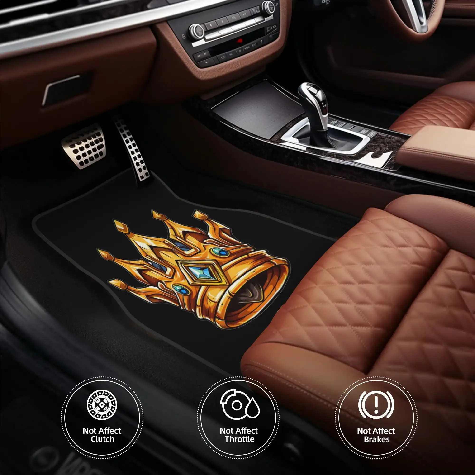 Set Of 4 Crown Of Legends Car Floor Mats, Sturdy And Designed To Fit Vehicles, Perfect As Gifts, Interior Mats With A Fun Design