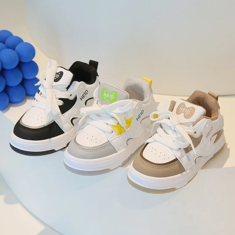 Boys Casual Sneakers Spring Autumn Girls Soft-soled Sports Shoes Children Little White Shoes Baby Breathable School Shoes Kids
