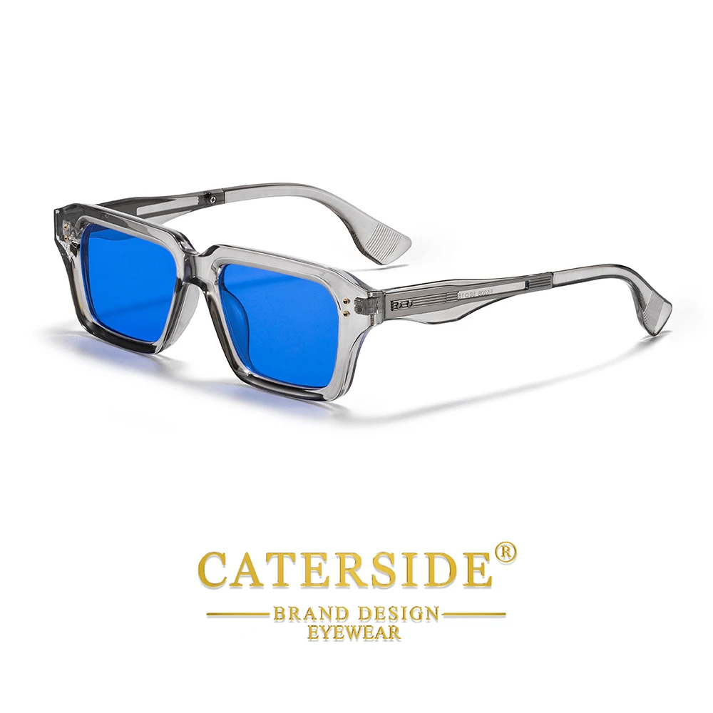 CATERSIDE Retro Quadratische Metall-Sonnenbrille für Männer, Modische Damen-Sonnenbrille, Outdoor-Reise-Fahrbrille, Dekorative Brille, UV400 – Detail 4