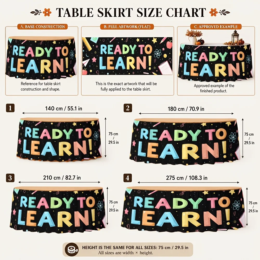 Educational fun and inspiring colorful back-to-school office classroom study area learning environment desk cover