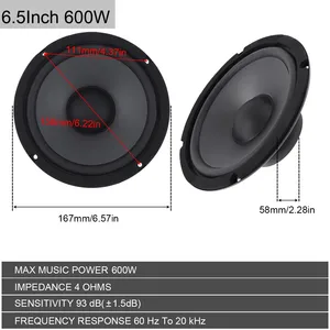 Hoparlörler ile arabada bir tam frekans, ses, otomotiv, dahili stereo hoparlör müzik subwoofer için otomatik kapı, 2 Pcs, 500 W, 5-inç, 6.5-inç, 2 Pcs Satışta ilk 10 bir çift hoparlör, 5 inç no. 8