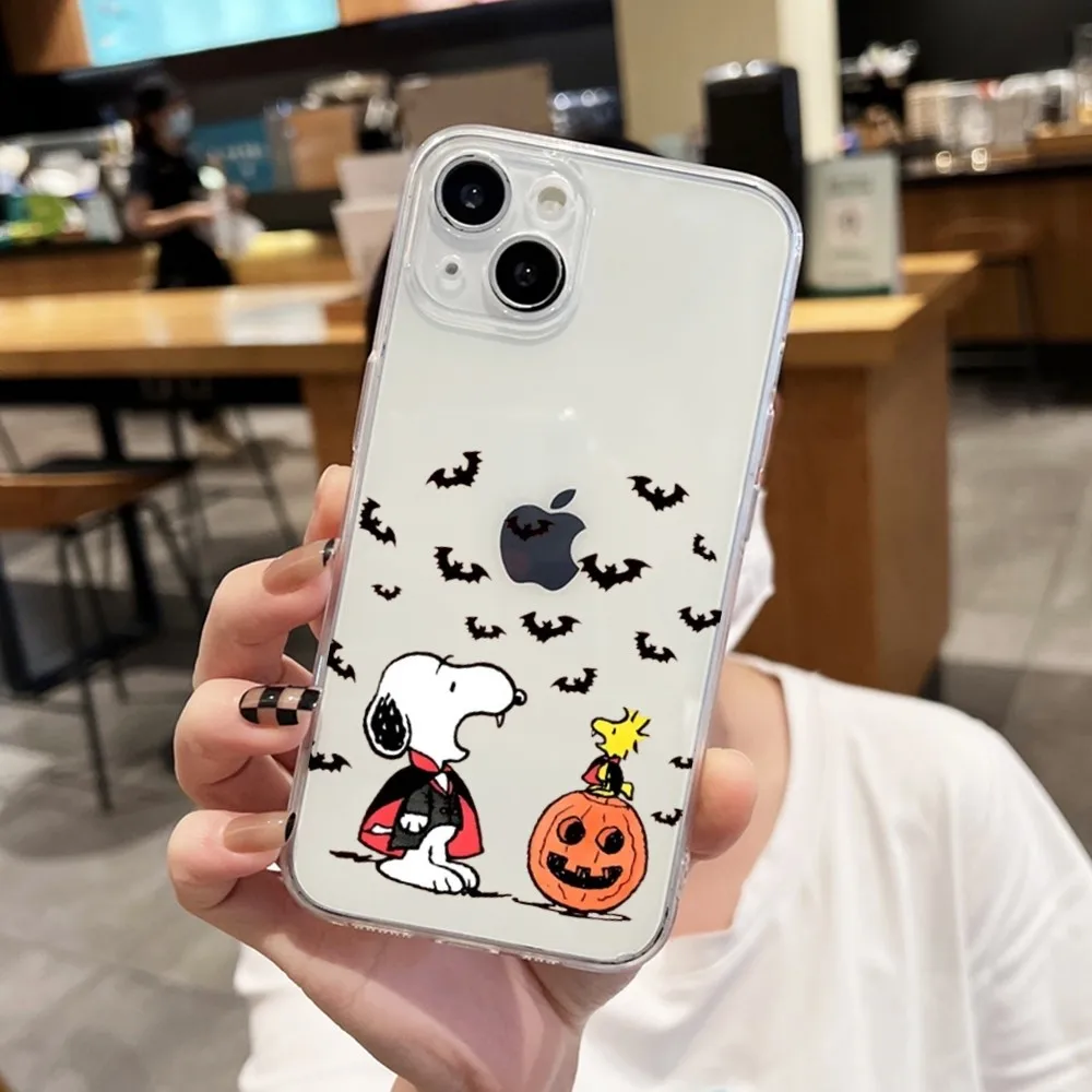 Cartoon S-Snoopys Phone Case For Iphone 15 11 13 14 Pro Max 7 8 Plus X Xr Xs Max 16pro 12mini Transparent Cover