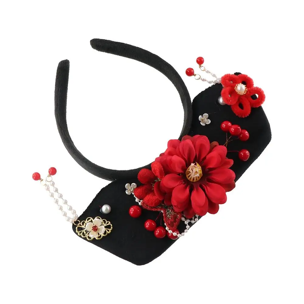 

Antique Flower Chinese Style Headwear Bow Tassel Ancient Style Headband Pearl Antique Headband Hanfu Hair Clip Children