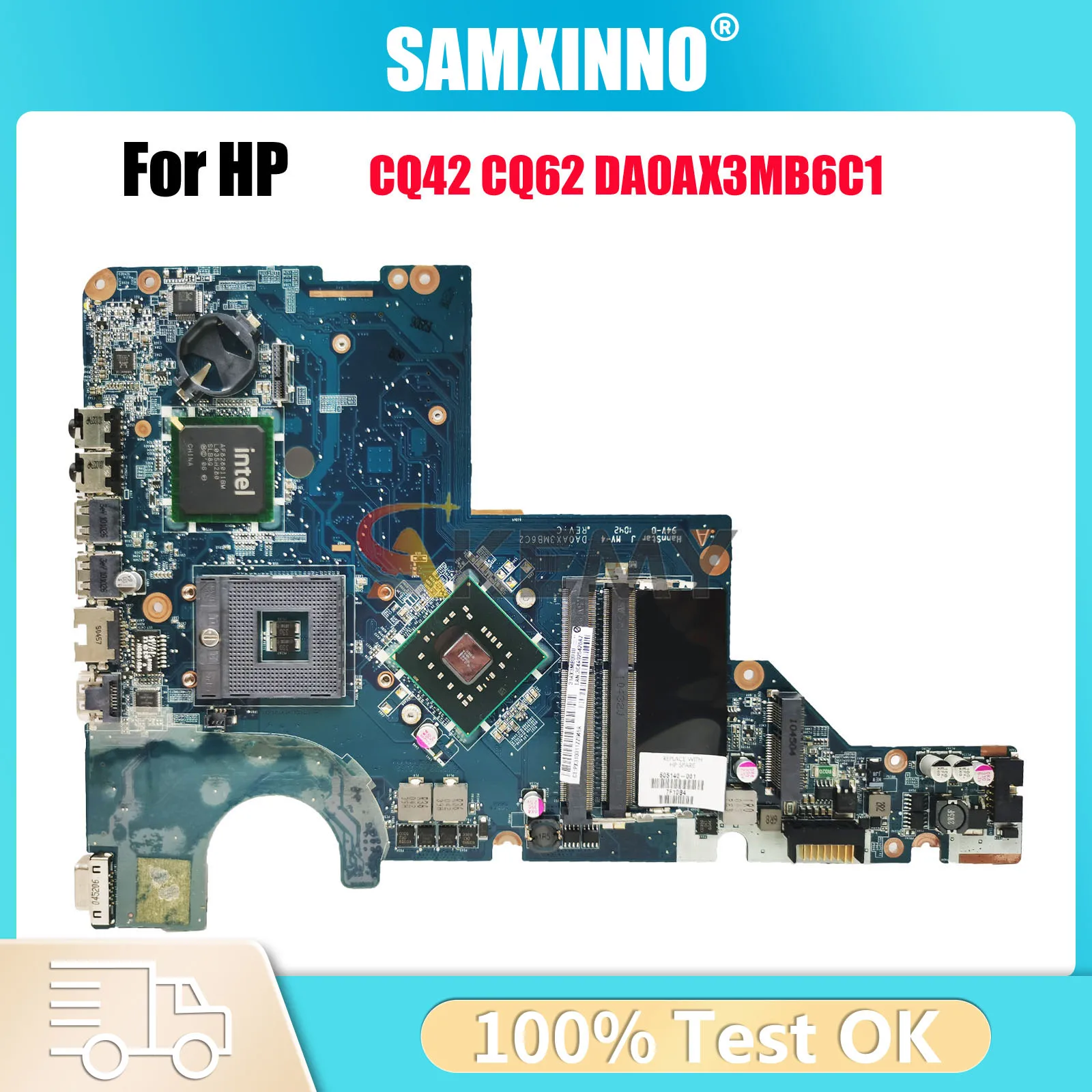 

DA0AX3MB6C1 For HP G42 G62 CQ42 CQ62 Laptop Motherboard 605140-001 PGA478 Chipset GL40 DDR3 100% Fully Tested