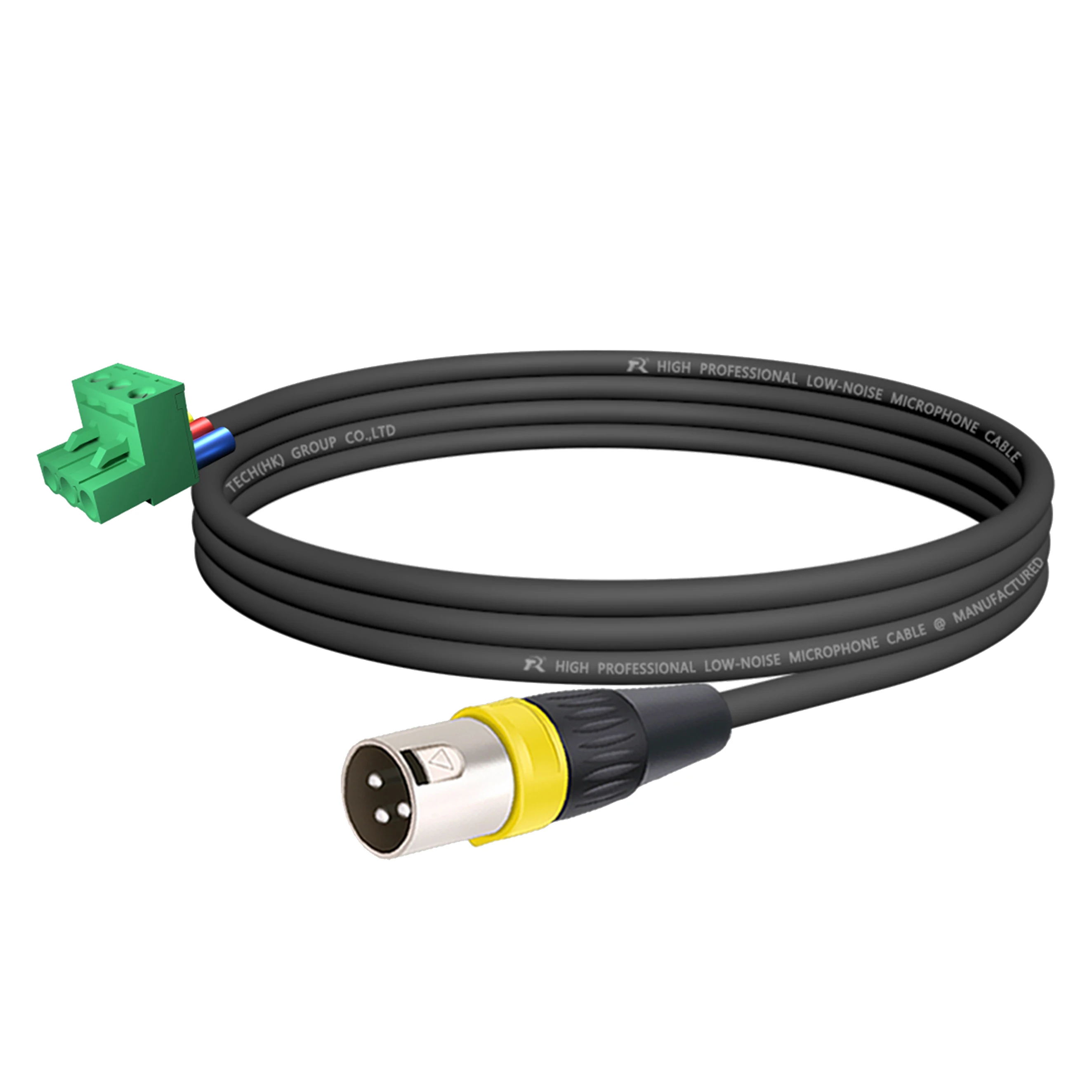Premium-Kabel vom Phoenix-Terminal zu XLR F/M-Buchse, mit silbermetallischem Anschlusskern und einfarbigem, abgeschirmtem Kabelmantel – Detail 9