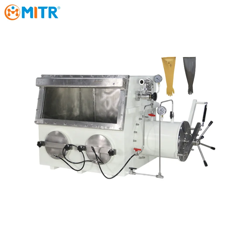 الشركة المصنعة رائجة البيع غرفة القفازات الفولاذ المقاوم للصدأ مكنسة صندوق القفازات المعزل لاستخدام المختبر #6