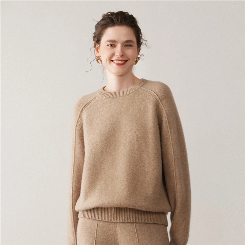 

MEELEX New Arrival Women 100% Cashmere Sweater Classic Autumn Winter Soft Thick Warm Pullover Tops Casual Knitted Blouse