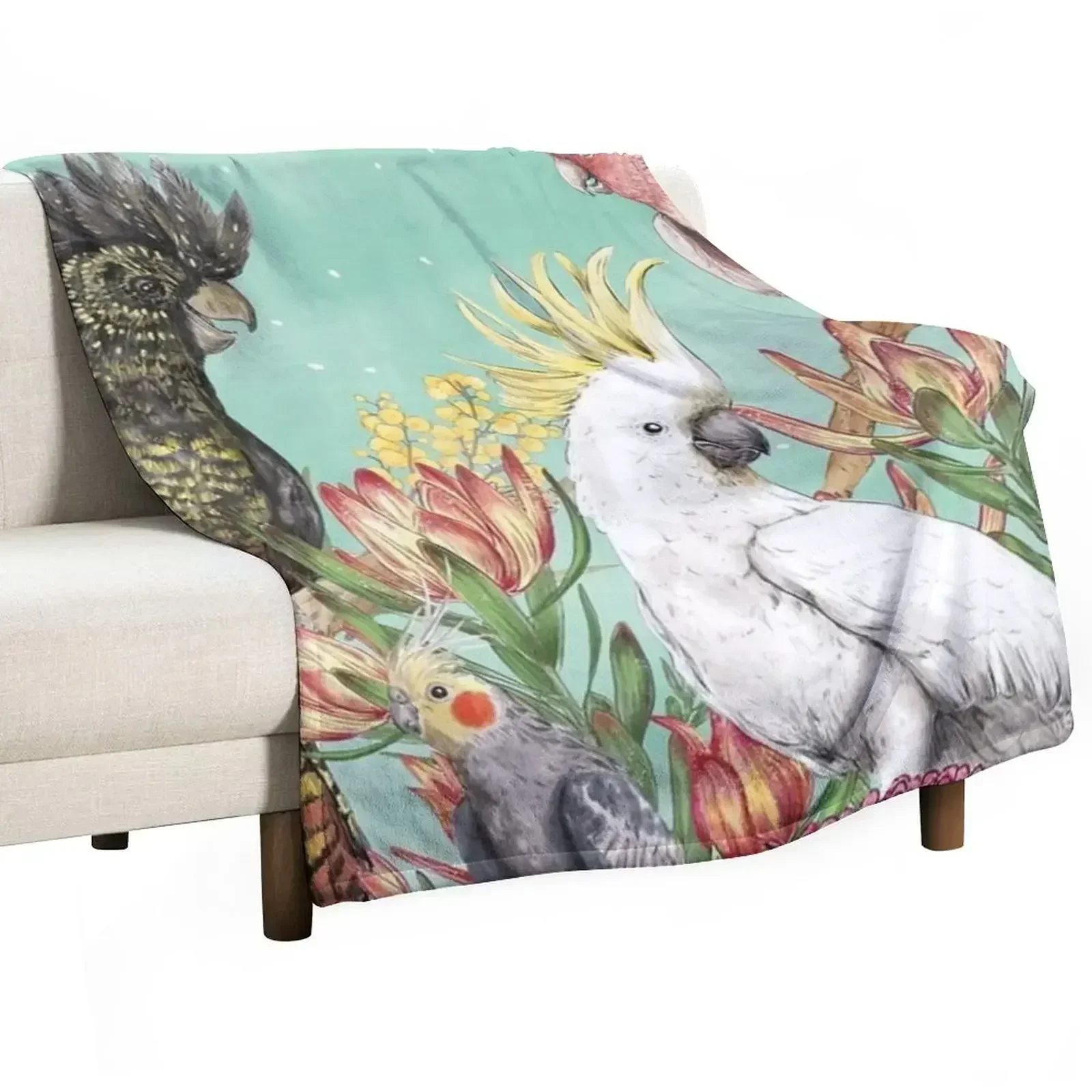 

Cockatoos Of Australia Throw Blanket Sofa Quilt Decorative Beds Sofa Throw sofa bed Blankets
