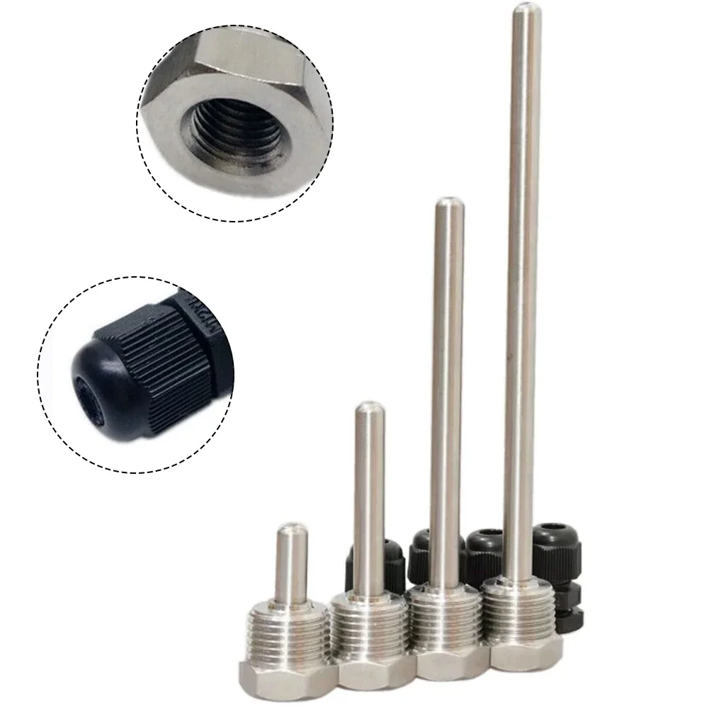 2ชิ้น thermowell G 1/2 "เกลียวสำหรับเซ็นเซอร์อุณหภูมิแขนกระเป๋าเซ็นเซอร์อุณหภูมิอุปกรณ์เสริมพลังงานแสงอาทิตย์