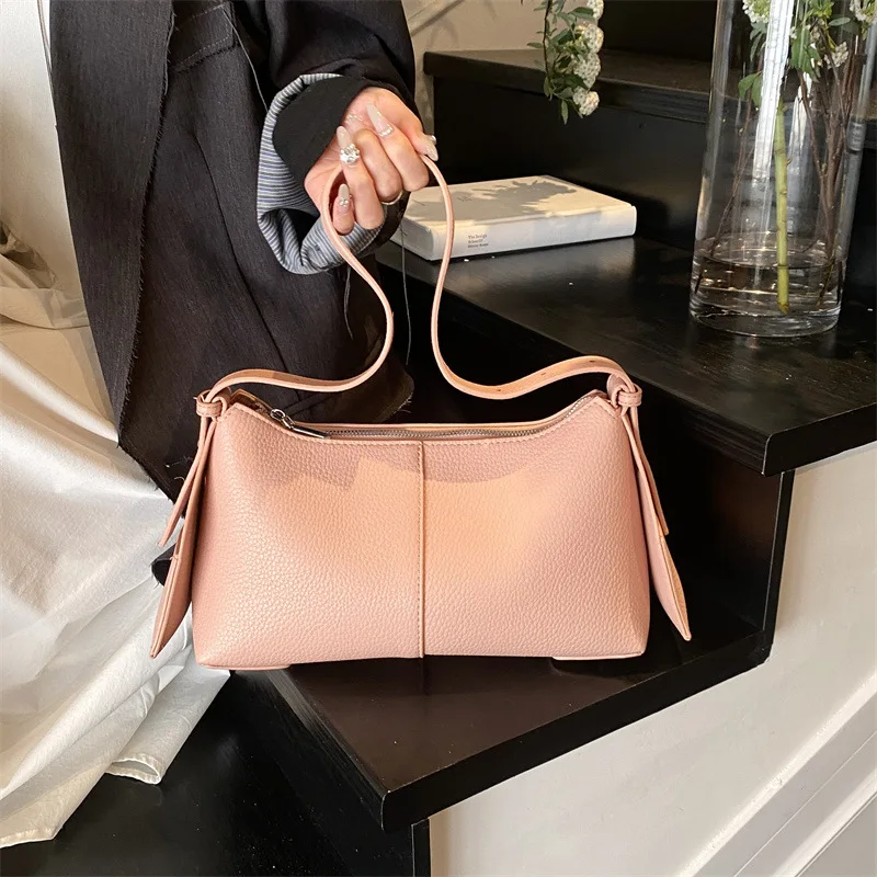 

Soft leather underarm shoulder bag 2025 new summer fashion solid color casual bag ins versatile crossbody women's bag сумка ita