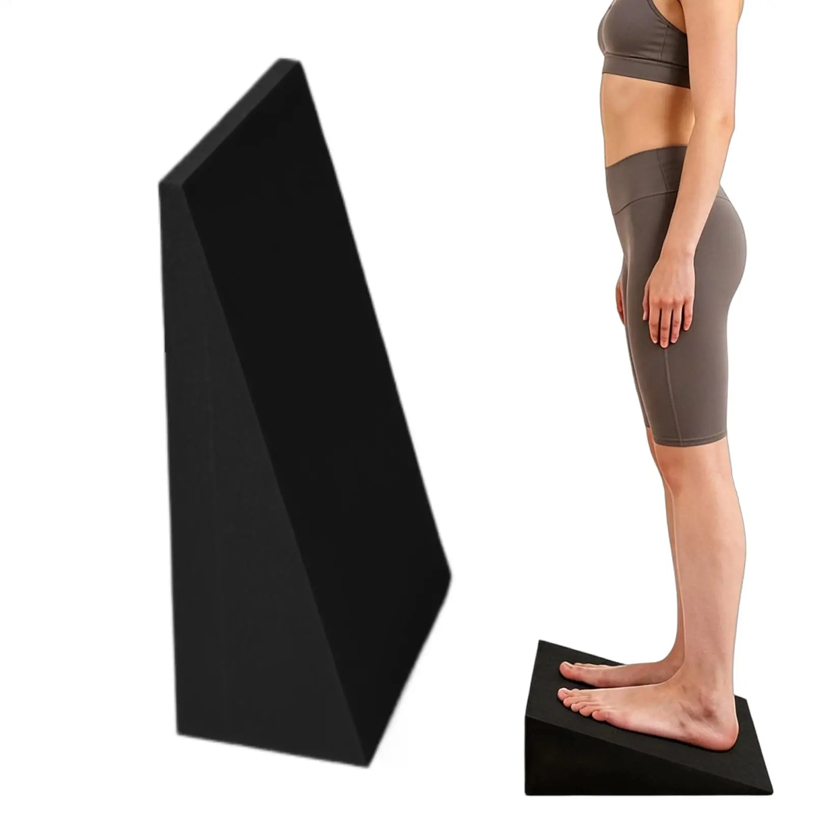 Portable Foam Heel Wedge 20 Degree Calf Stretching Yoga Tool Heel Elevated Squat Wedge for Home Gym Travel Workout, High Density