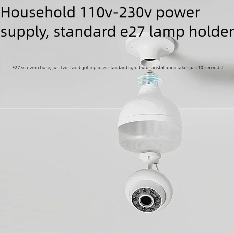 4G WiFi IP Camera E27 Bulb Cam 2MP Wireless Baby Monitor AI Tracking Security Video Surveillance Pet Cam SmartLife Indoor