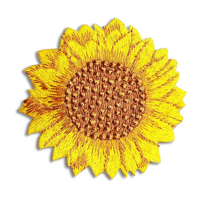 4 Size Fiore di Girasole Set Ricamo di Ferro Toppe e Stemmi per Abbigliamento Zaino Strisce Vestiti Del Fumetto Dei Capretti Appliques Sticker FAI