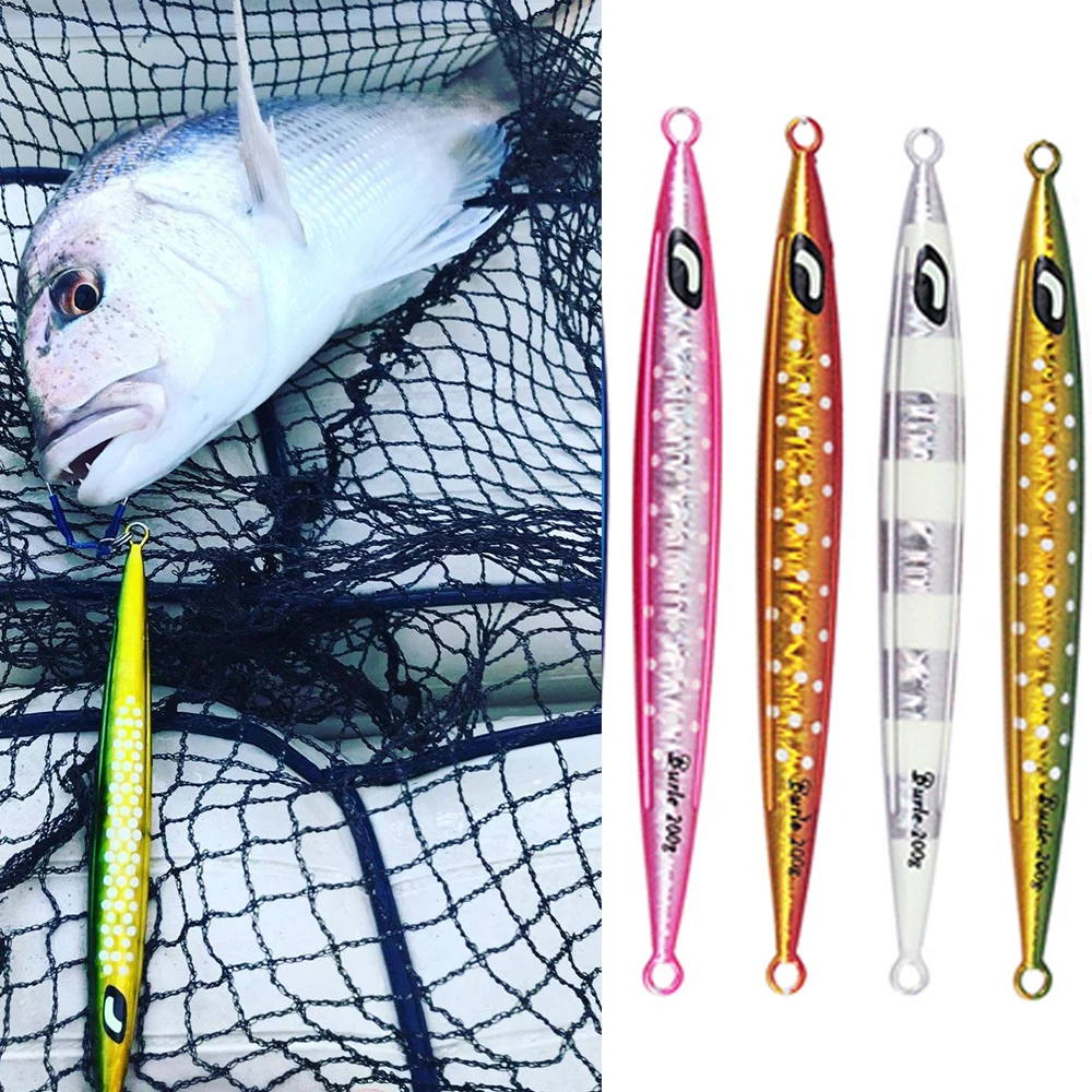 

Sinking Metal Jig 100g150g200g250g300g Pebble Stick Shore Jigging Saltwater Vertical Deepsea Fishing Lure Tuna Marlin Wahoo Mahi