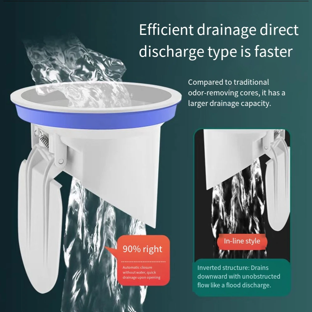 

1PC Sewer Sealer Built-in Drain For Sewer Pipes Plastic Automatic Closing Fit Pipes With Hole Diameters Of 50,75,110,160 Mm