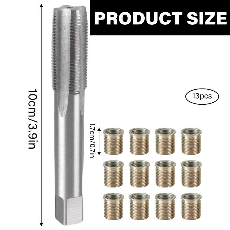 Plugs Thread Repair Tool Tap Plugs with M14x1.25 Inserts M16x1.25 Tap Thread Inserts Plugs Thread