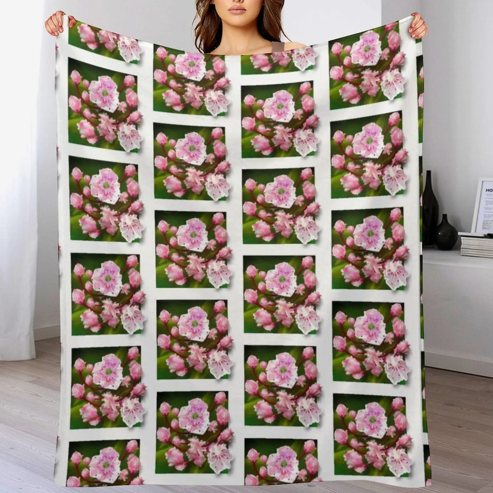 Mountain Laurel Throw Blanket Moving Hair Blankets