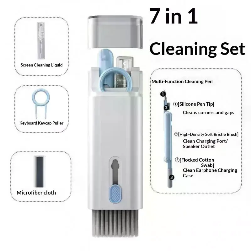 7 In 1 Laptop Keyboard Cleaning Kit Multifunctional Cleaner Brush Earphone Pen for Phone  Electronic Devices