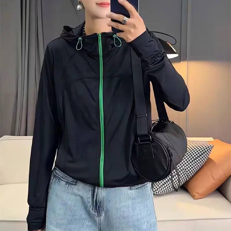 

Hooded Clothing Coat Female2026summer New Outerwear Outdoor Cycling screens Quick-drying Women Overcoat