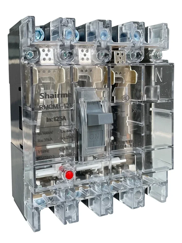 CM1 Molded Case Circuit Breaker 3P Three-phase Four-wire 4P Air Switch Protector 380V Air Switch Transparent