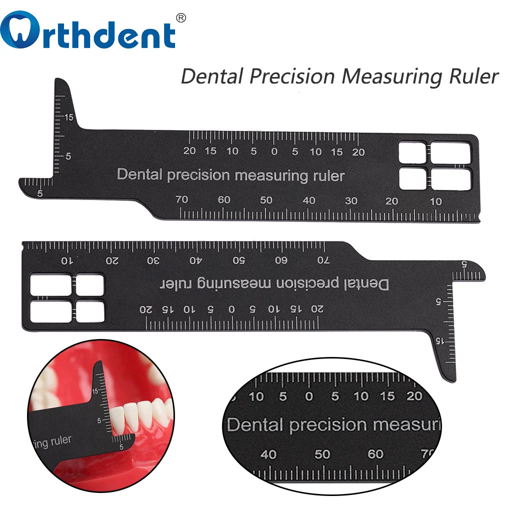 1 szt. Dentystyczny precyzyjny miernik linijka miernicza pomiaru rozpiętości narzędzi medycznych do fotografii zaciskowych urządzeń stomatologicznych