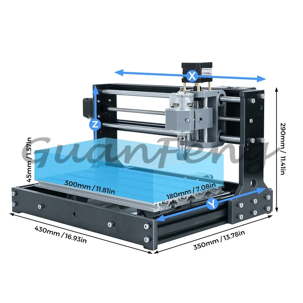 DIY 3-Axis Portable Mini CNC Engraving Machine, Woodworking Carver for PCB Drilling & Wood Engraving