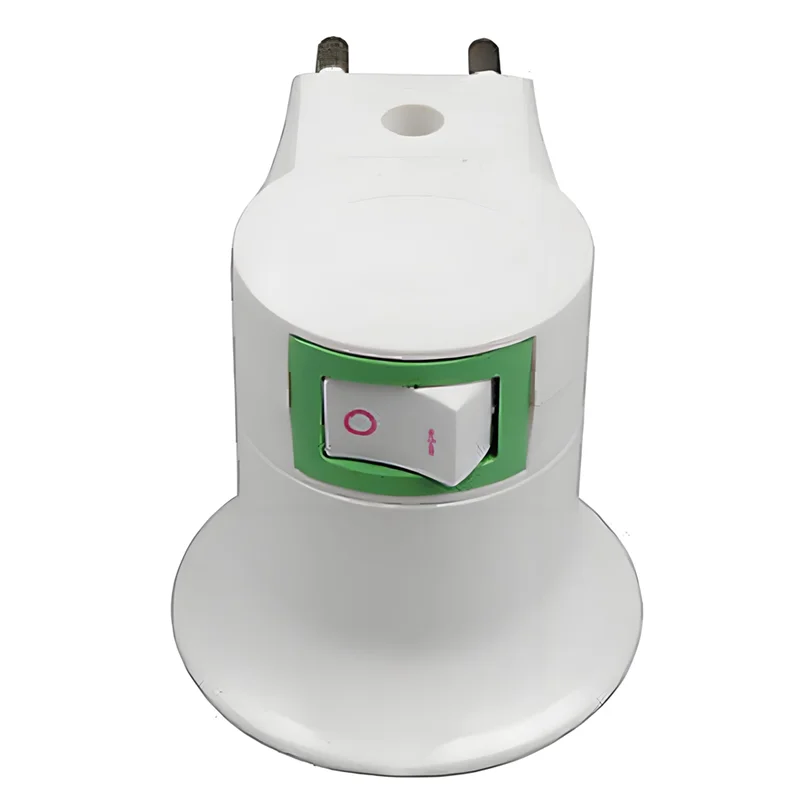 

A93E-E27 Lamp Socket Adapter With Switch Plastic Standard Screw-In Socket Outlet Converter Bulb For Home EU Plug 6Pcs