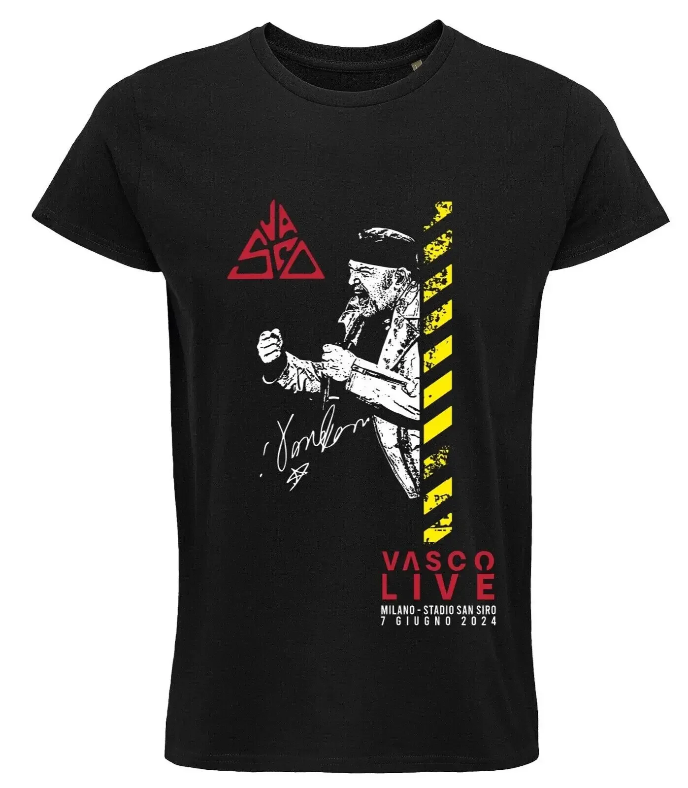Camiseta de VASCO ROSSI Live 2024, camisa de manga larga o corta con música de San Siro y fecha de concierto