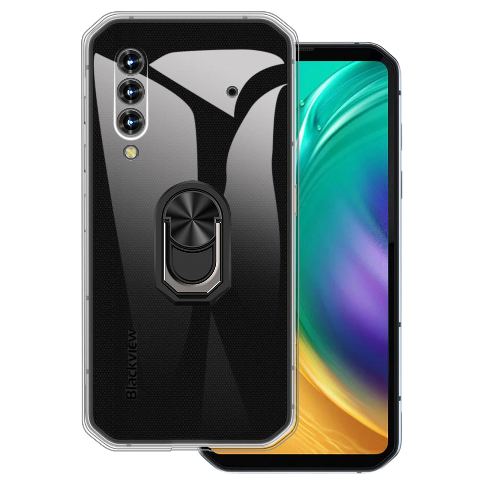 Роскошный противоударный чехол с кольцом-держателем для Blackview BL6000 Pro Blackview BL6000 Pro, мягкий силиконовый защитный чехол из ТПУ с держателем