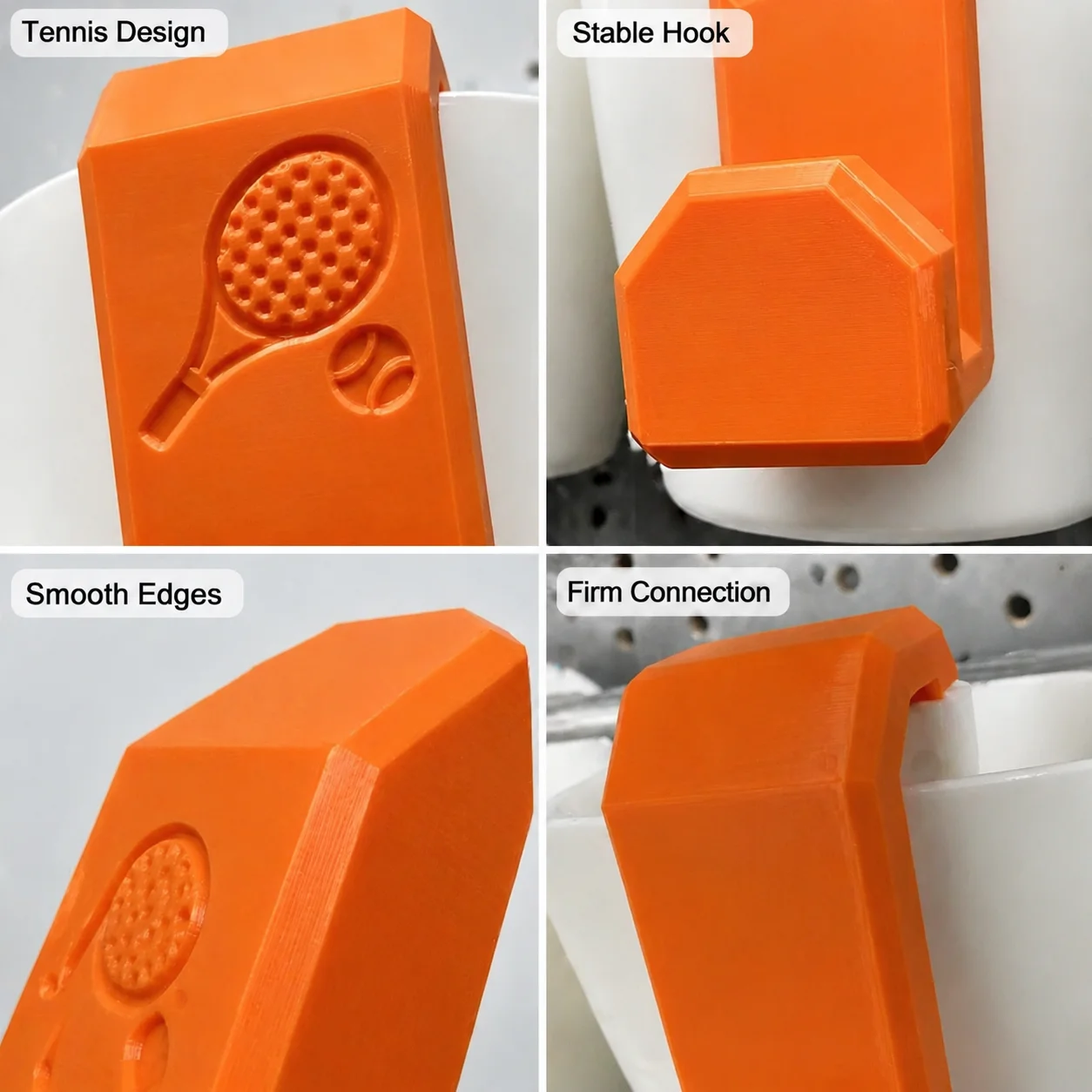 Tennis Pickleball Fence Hook Wall Mounted Sports Organizer for Court, Hanging Bags Towels Clothes Outdoor Plastic Rack
