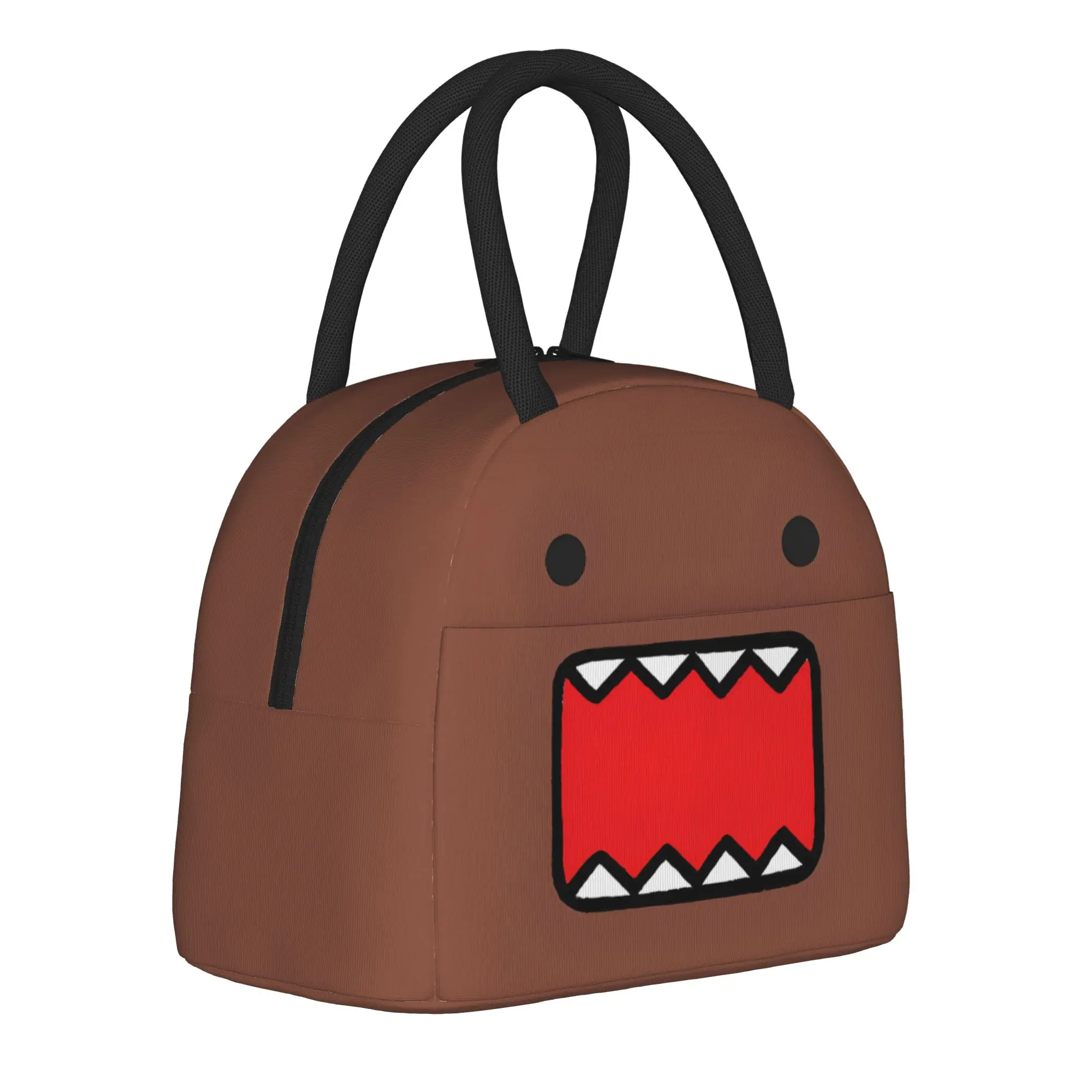 Kawaii Japanese Doll  Insulated Lunch Bags High Capacity Domo Kun Reusable Cooler Bag Tote Lunch Box Beach  Outdoor Food Bag
