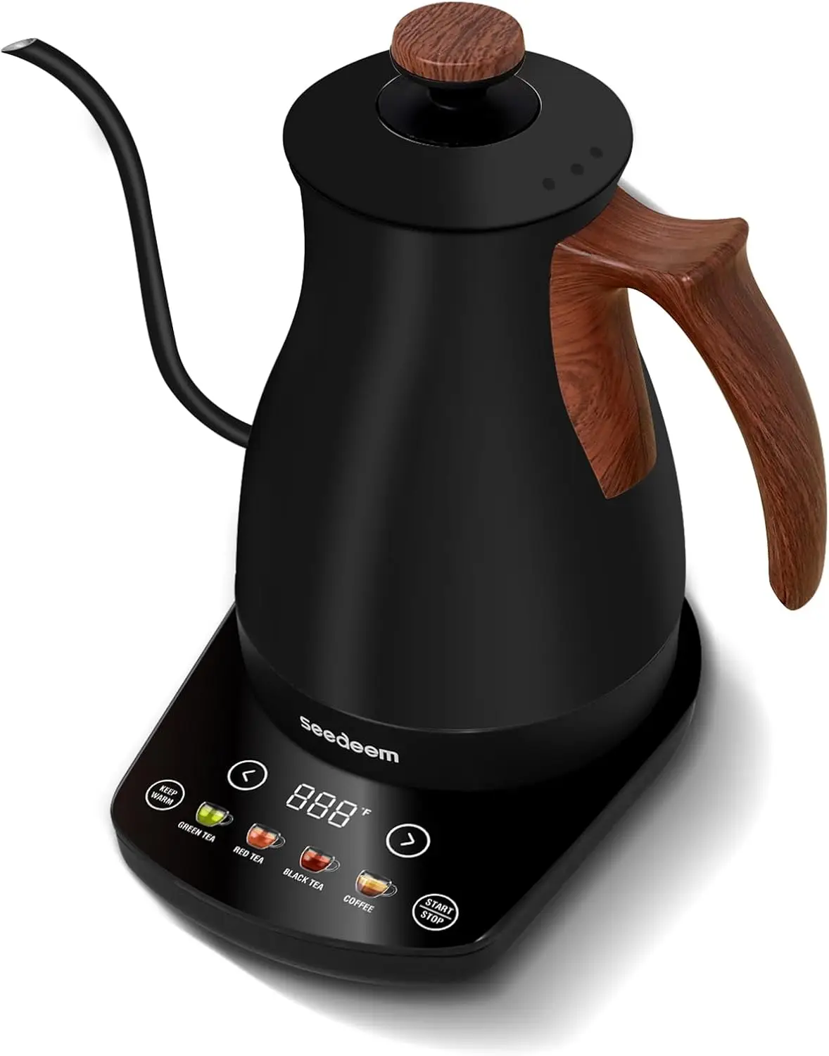 

Gooseneck Electric Kettle Full Touch Screen 1200W Electric Tea & Coffee Kettle with Four Heating Modes Rapid Heating,±1℉