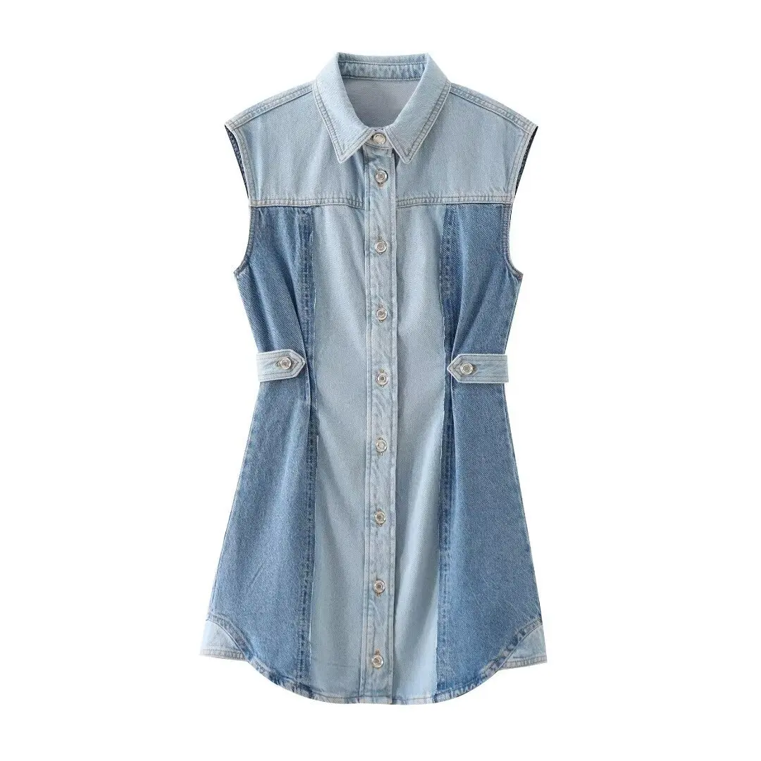 

Women's Mini Patchwork Denim Dress For Women