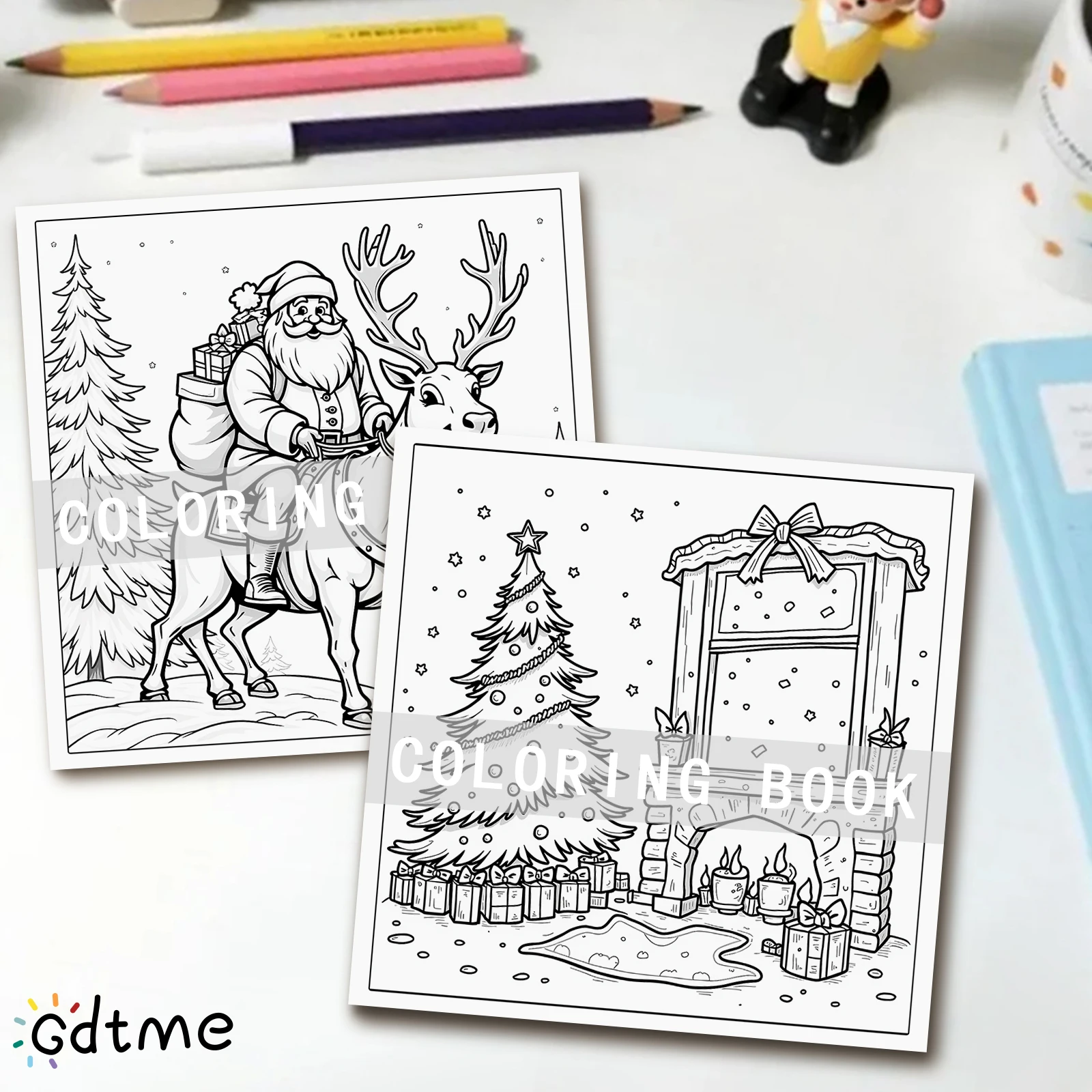 كتاب تلوين عيد الميلاد العجائب للبالغين يتميز أنشطة يومية مريحة وجذابة للاسترخاء (تلوين المساحات المريحة)
