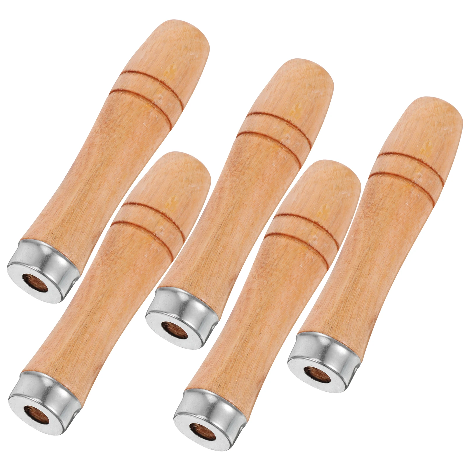 

5Pcs Wooden File Handle Ergonomic Hardwood Grip Round Hole Universal Tool Handle Replacement for 10 Inch File DIY Hand Tool