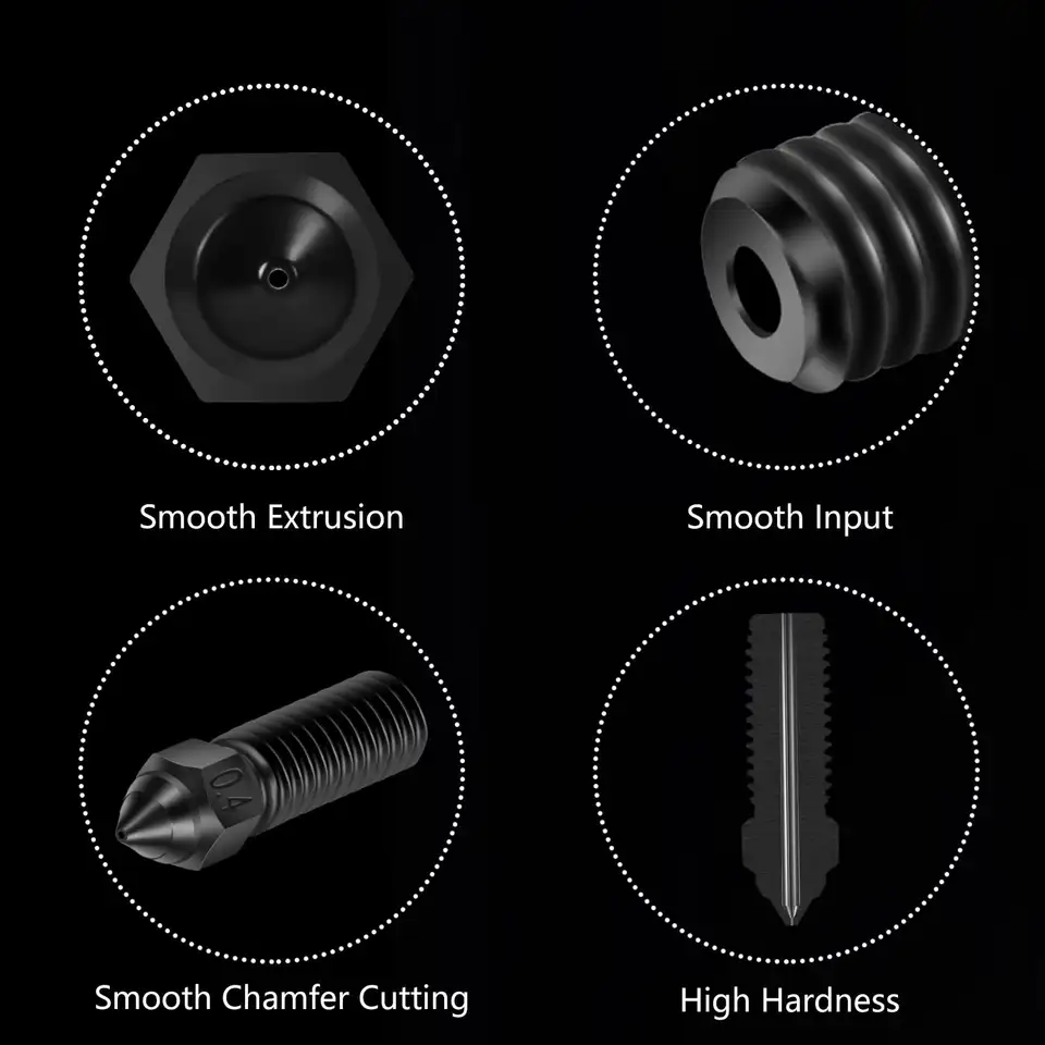 مجموعة فوهة Creality Ender 3 V3 KE من الفولاذ المقسى 0.2/0.4/0.6/0.8/1.0/1.2mm لطابعة K1 ثلاثية الأبعاد أجزاء خيط غير لاصق - 4