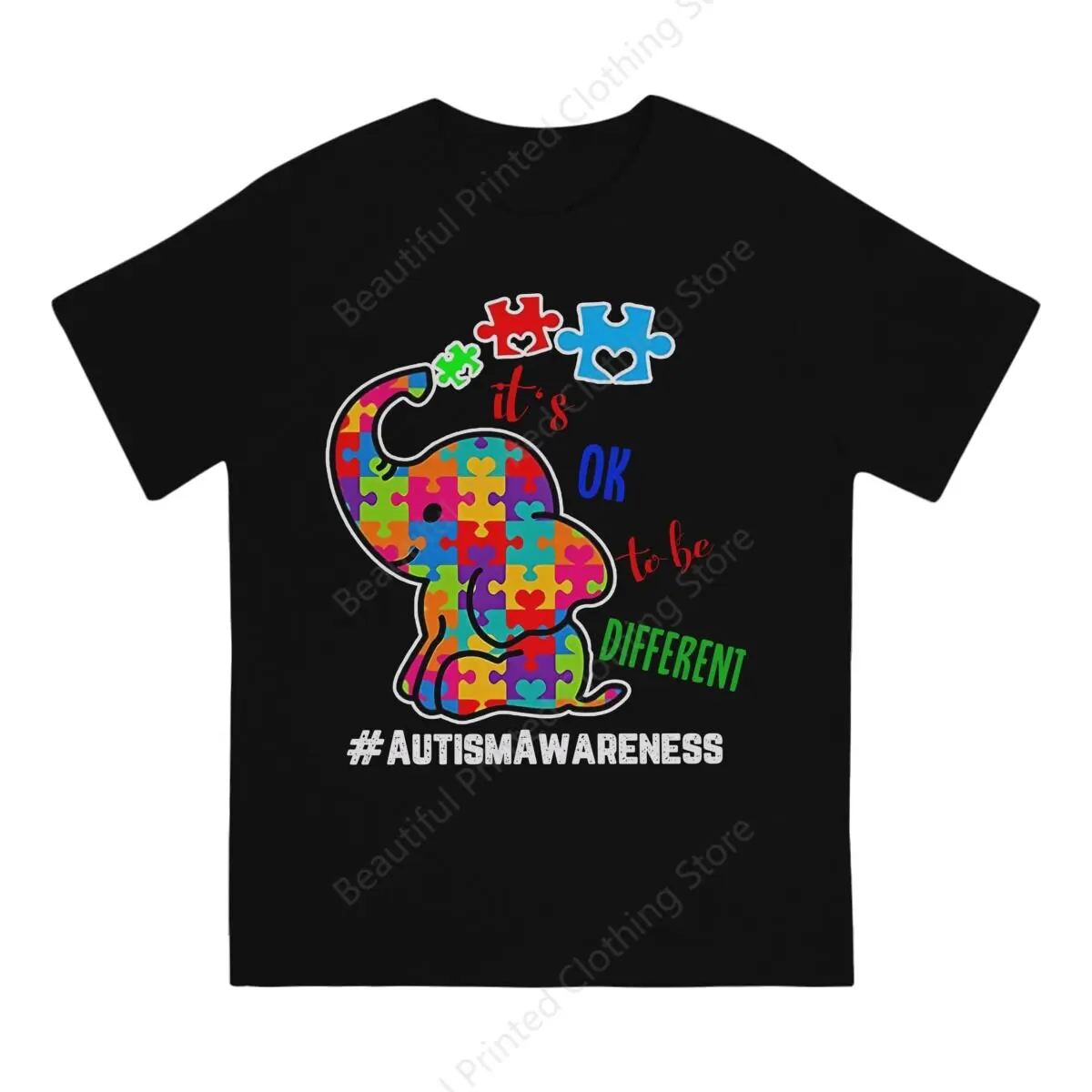 Autism Awareness Men Women T-shirt Acceptance Women Kid Its Okay To Be Different Funny Printing T-shirts Street Short Sleeve