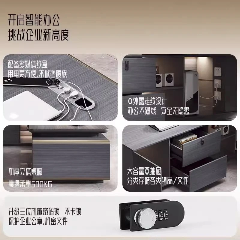 CEO desk,boss table,office Furniture,Luxury , Simple Modern CEO Manager , Office Desk And Chair Set, Executive Table