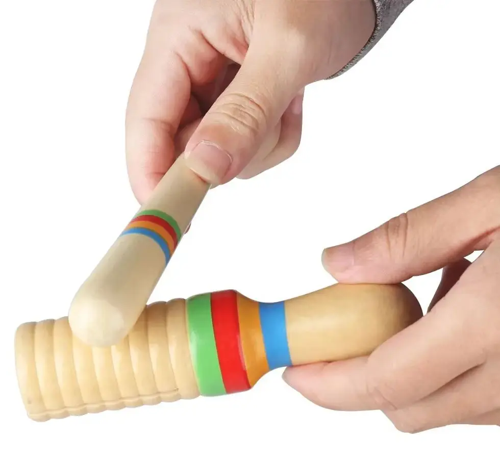 SLADE Orff Musical Instruments Wooden Small Single-threaded Ring Percussion Cylinder Croak Frog Barrel Kid Educational Parts
