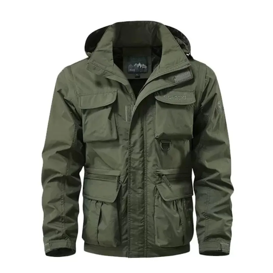 

Men's Removable Sleeve Outdoor Jacket Windproof Water Resistant Multi Pocket Quick dry Hiking Camping Fishing Travel