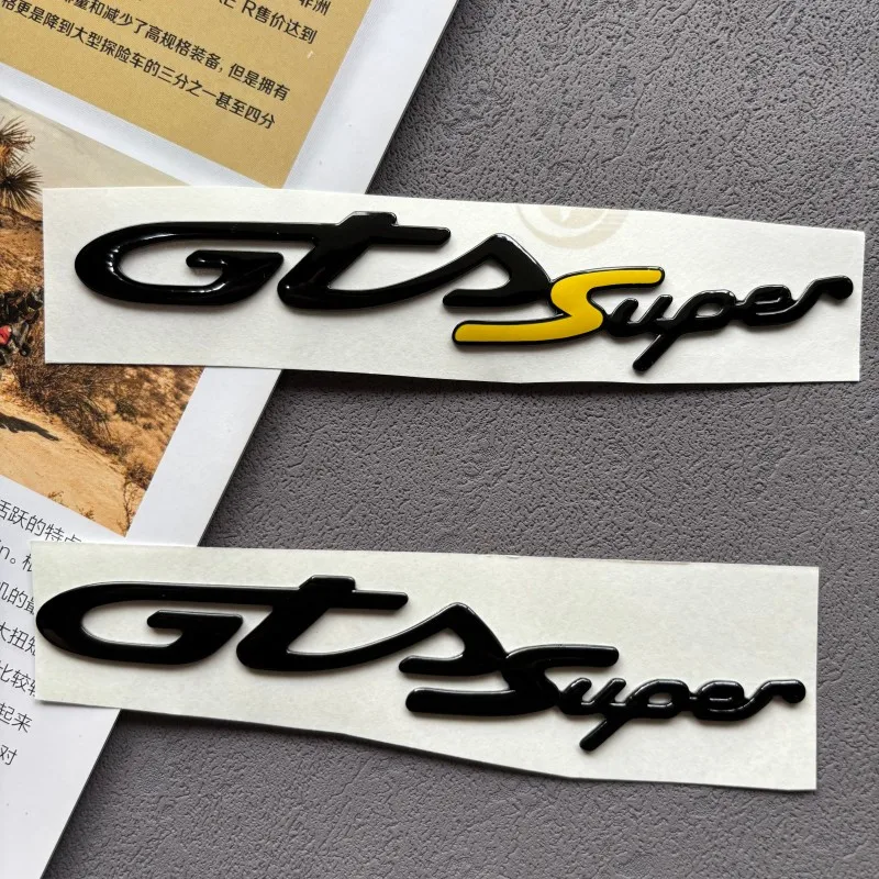 Motorcycle Soft Adhesive 3D For Vespa Piaggio GTS300 GTSsuper Waterproof Label LOGO Sticker Black and White Modified Decal