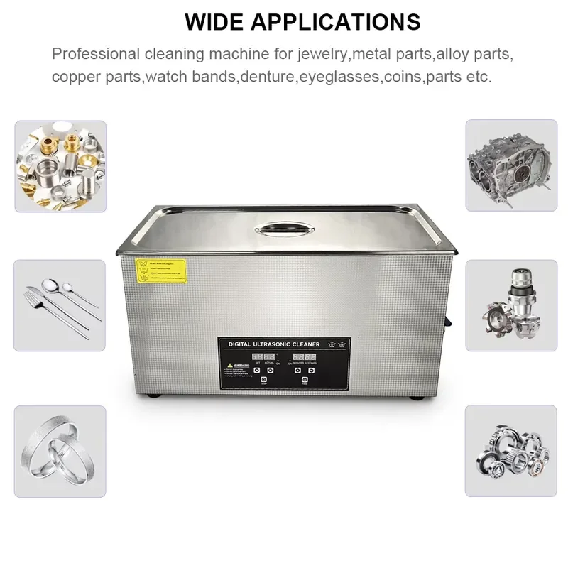 Commercial Ultrasonic Cleaner 2L to 30L Industrial Cleaning Machine for Jewelry Glasses Watch Repair Syringes Dental Tools