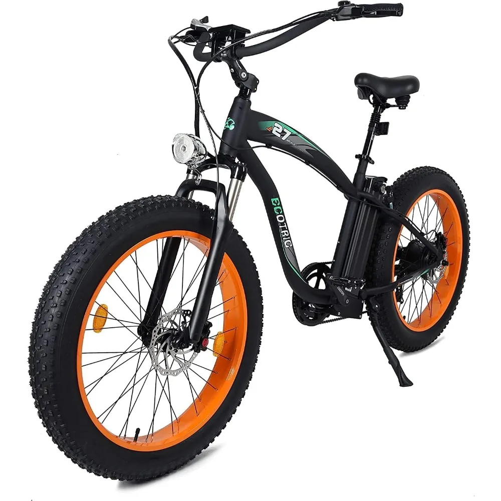 Electric Bike 26 inch Fat Tire 750W48V 12.5AH Removable Big Battery Beach Snow Bike Dual Shock Absorber, 7 Speeds