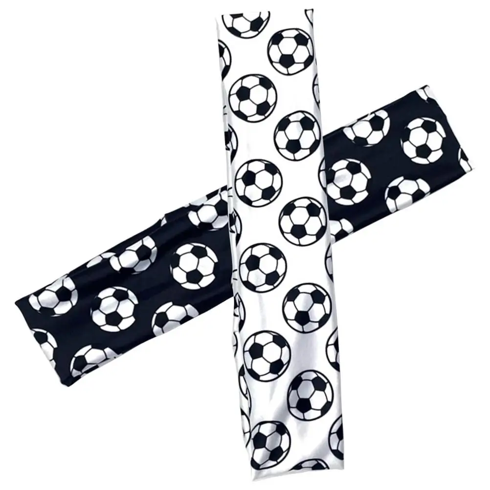 

Football Pattern Headband 2Pcs Comfortable Sports Bands Portable 91% Polyester 9% Spandex Sweatbands Yoga Outdoor