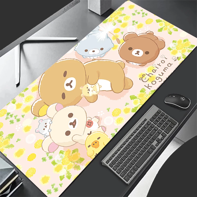 Gaming Mouse Pad Large Gamer Rilakkuma Keyboard Pad Desk Mouse Mat Carpet Rubber Tapis Souris Gaming Notbook Pc Kawaii Mousepad