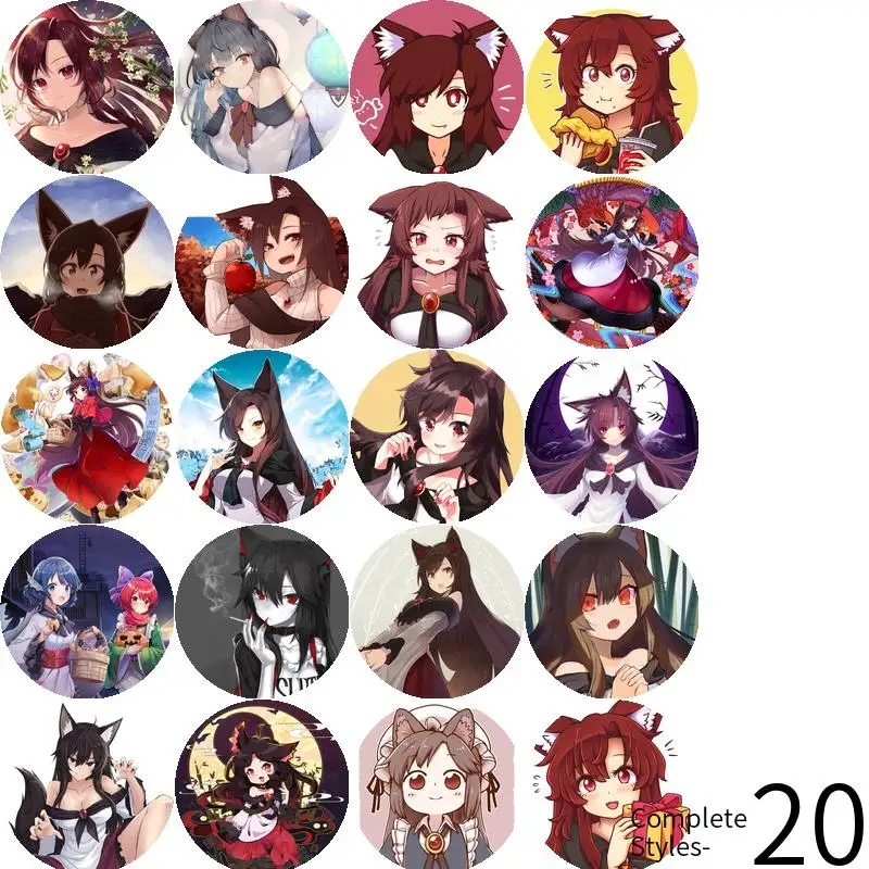 Imaizumi Kagerou لعبة أنيمي شخصية لينة زر شارة بروش مرساة الأجهزة الطرفية دبوس التلبيب مجوهرات قلادة تزيين المعادن