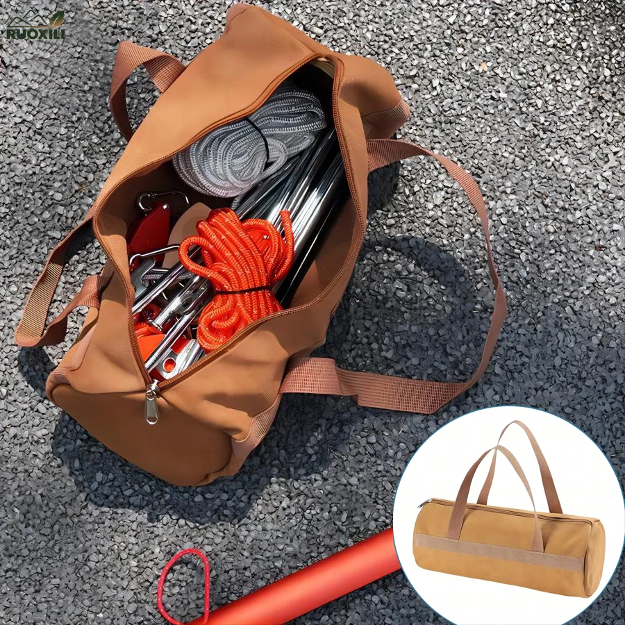 

Multifunctional Tools Tent Stakes Storage Bag with Handle,Large Pockets Pouch Organizer for Camping Gardening Picnic Hiking
