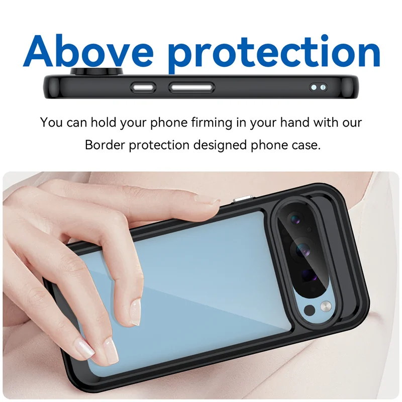 Colorfull Transparent TPU Case for Google Pixel 9 Pro XL 8A 8 5G Protective Cover Shockproof Clear Frame Shell Coque Fundas